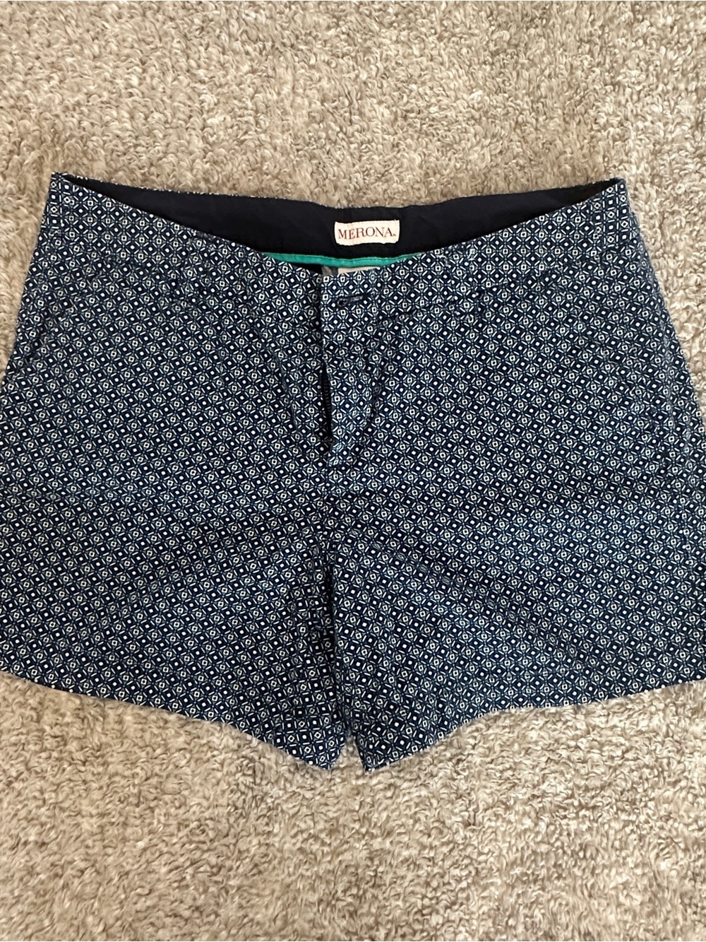 Merona Navy and White Geometric Print Women’s Shorts